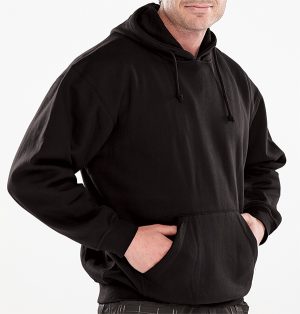 BLACK HOODED SWEATSHIRT