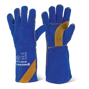 CAT2 BLUE GOLD HQ WELDERS GAUNTLET PACK OF 10