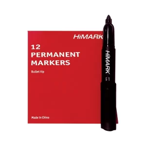 Himark Permanent Bullet Tip Marker Black (Pack of 12) 8300012