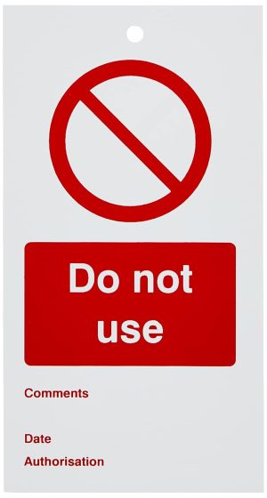 Do not Use Double Sided Safety Tags (Pack of 10)