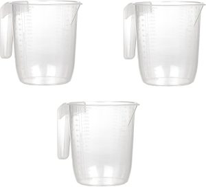 Set of 3 Large 2L Measuring Jugs 2 litre per Jug with Handle