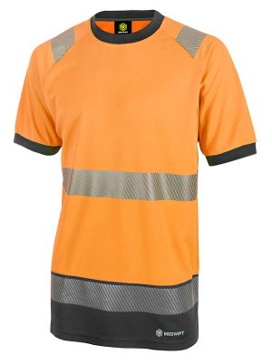 HV 2TONE S/S T SHIRT OR/BL C/W TIVF L/B TIVB BACK